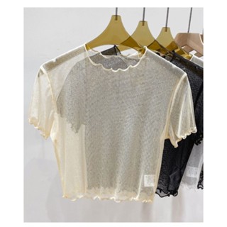 [SẴN trắng] Áo lưới ren mỏng tay ngắn thời trang cho nữ MS590