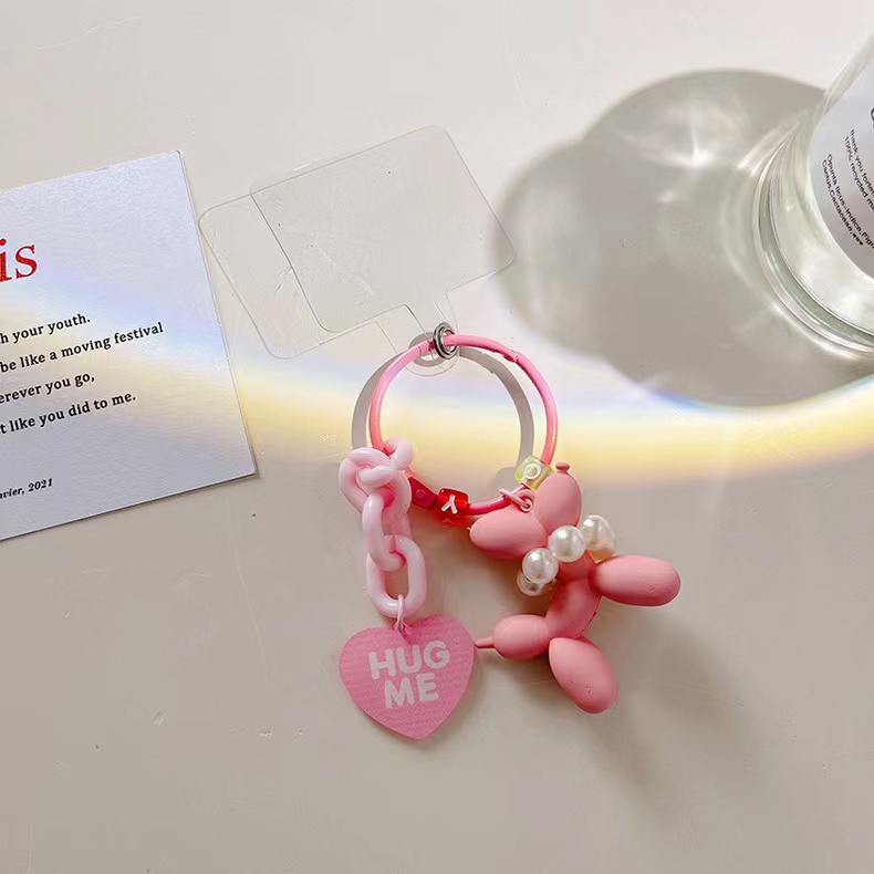 Dây Xích Gắn Điện Thoại Hình Chú Chó Và Bong Bóng Dễ Thương Có Ngăn Đựng Thẻ