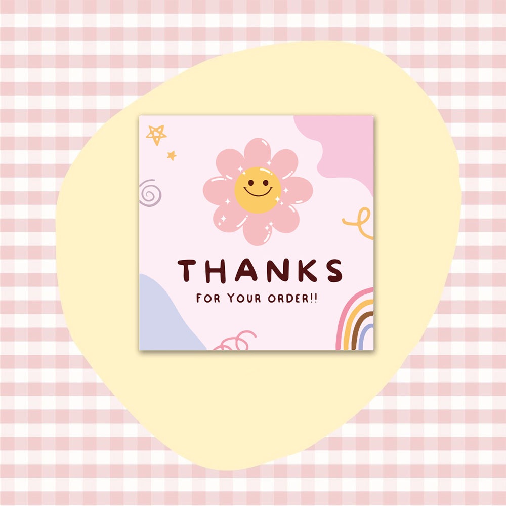 Card cảm ơn, thiệp cảm ơn, card thank you họa tiết đáng yêu, màu sắc tươi sáng nhiều mẫu