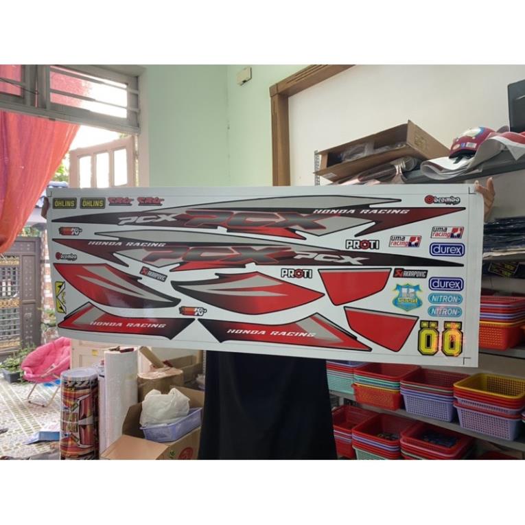 FREE SHIP + SALE SỐC +DECAL PVC 5 LỚP CHẤT LƯỢNG CAO Tem rời PCX đỏ đen