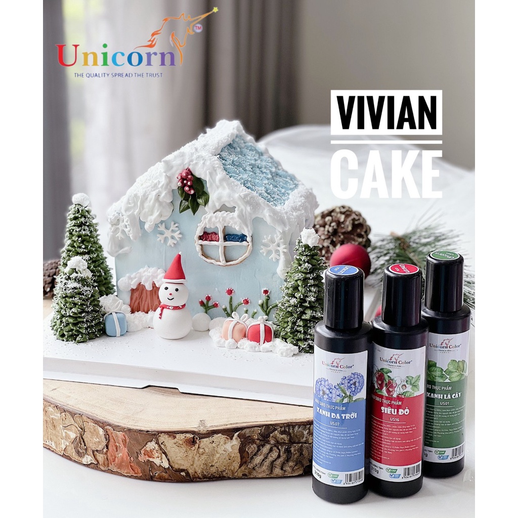Màu siro thực phẩm Unicorn 24 màu  mua 7 màu tặng sách hướng dẫn.