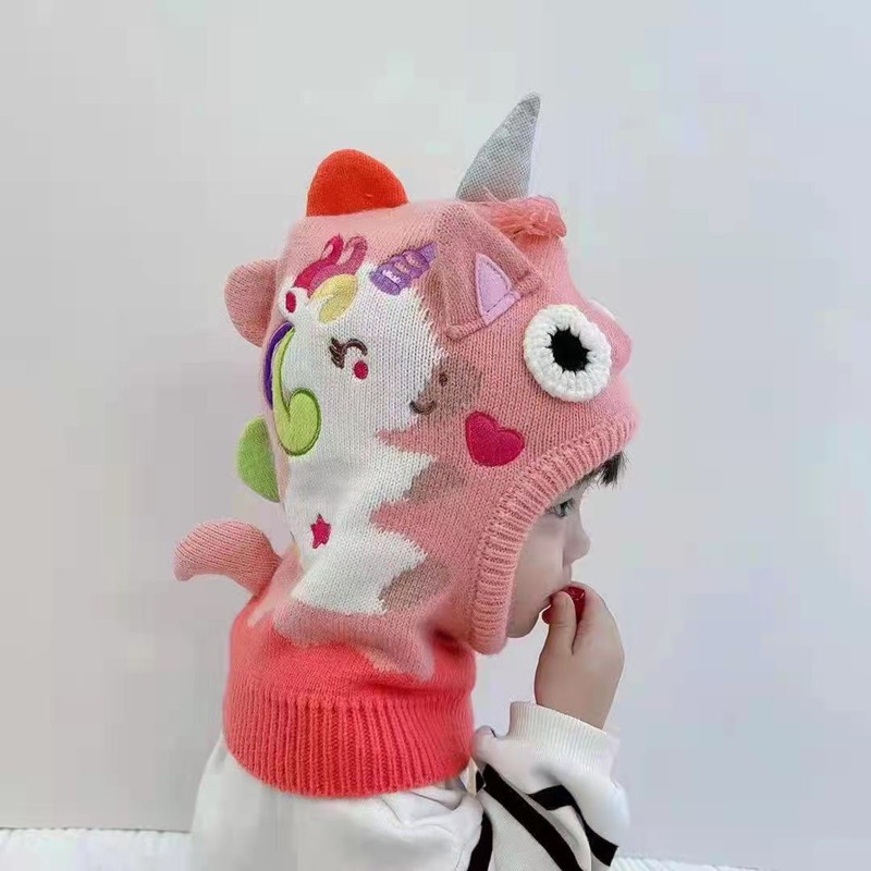 Set Nón Len Và Khăn Choàng Cổ Hình Khủng Long Đáng Yêu Cho Bé