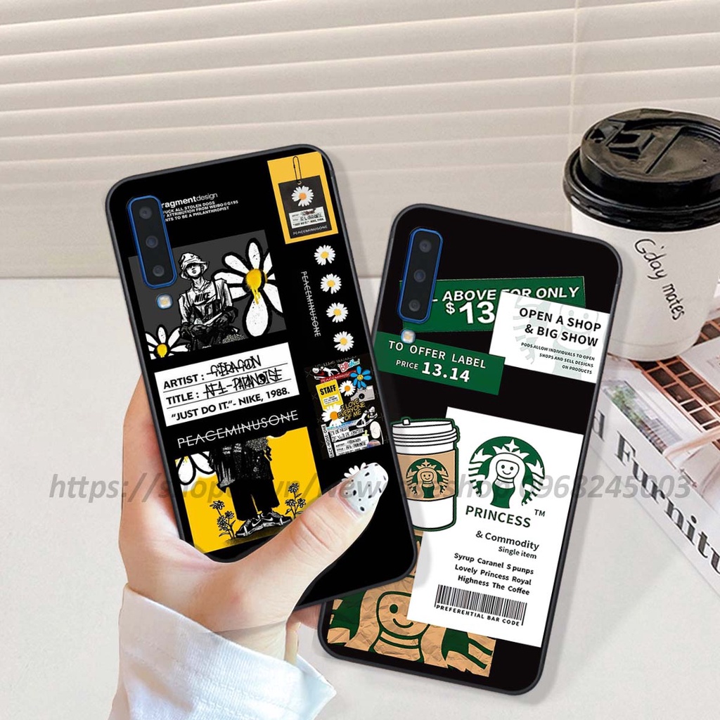 Ốp Samsung A7 2018 / A9 2018 in hình 3D Bear Brick,Bear Love,K@ws,Coffee,...