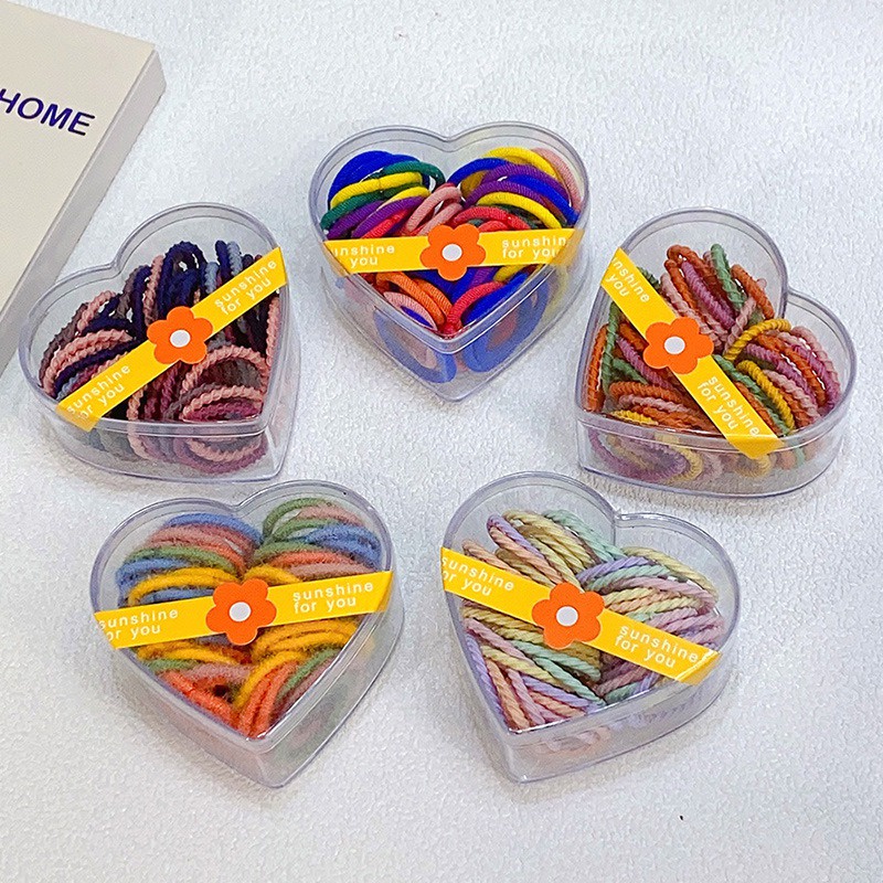 Set 50 Dây Buộc Tóc Co Giãn Nhiều Màu Sắc