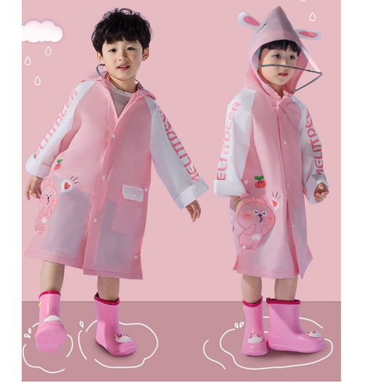 Áo mưa cho bé có hoạ tiết đáng yêu form rộng có thể đeo ba lô hoạ tiết dễ thương- Hàng có sẵn