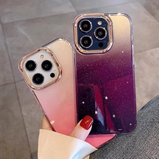 Ốp Điện Thoại Màu Gradient Lấp Lánh Sang Trọng Chống Sốc Cho iPhone 14 Pro Max 13 12 11 XR X XS Plus