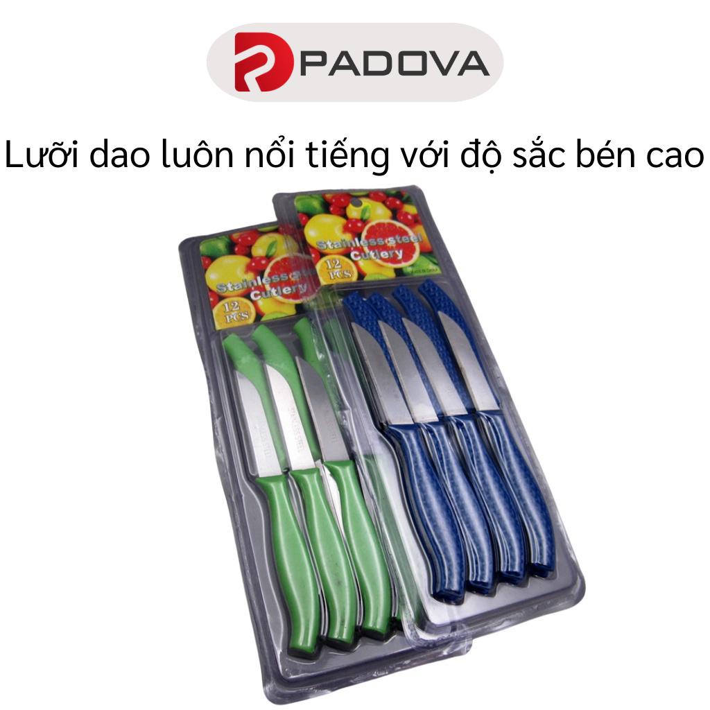 Bộ Vỉ 12 Dao Gọt Hoa Quả, Cắt Trái Cây Mini Sắc Bén Tiện Lợi PADOVA 8236