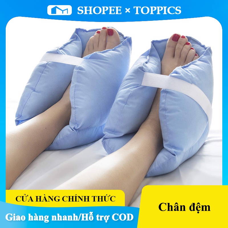 【Toppics】Gối Đệm Bảo Vệ Gót Chân Chống Áp Lực Khi Ngủ Gối bảo vệ gót chân Gối chân điều trị sưng bàn chân, đau mắt cá chân loét tì đè và phục hồi sau phẫu thuật