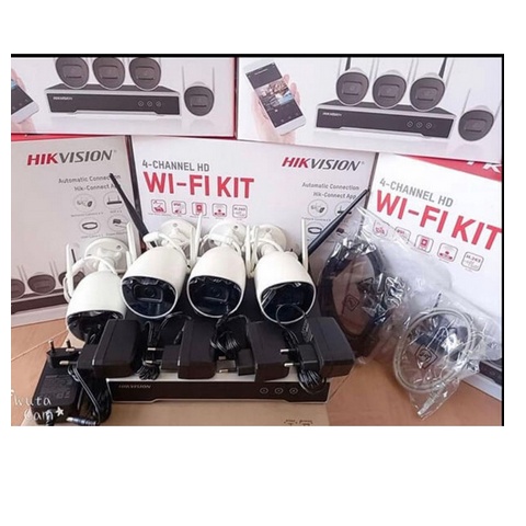 BỘ KIT 4 CAMERA 2M IP WIFI Hikvision NK42W0H  / H265+ / Bullet  2MP BH 24TH