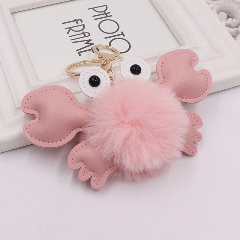 Sf Móc Chìa Khóa Hình Con Cua Phối Banh Lông Xinh Xắn