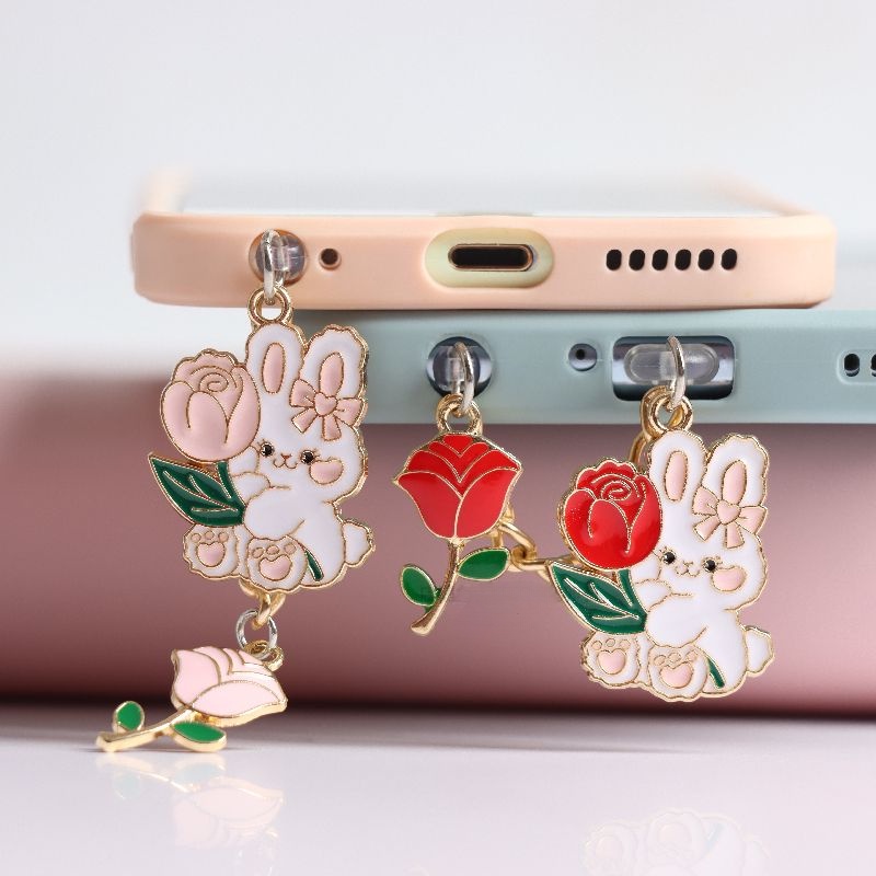 Nút Cắm Chống Bụi Cho Cổng Sạc Điện Thoại Di Động Hình Thỏ Hoạt Hình Dễ Thương
