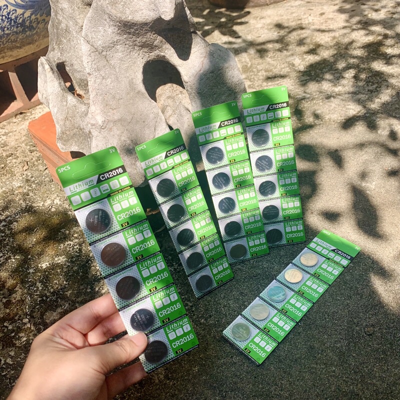 1 vỉ 5 viên pin cúc Lithium 3V CR2032 CR2025 CR2016 pin nút cho Cmos, điều khiển, chìa khóa ô tô, xe máy, cửa cuốn