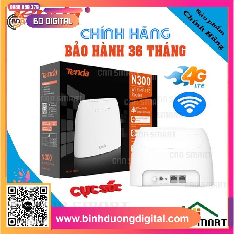 Bộ Phát WIFI Không Dây 4G/ 3G LTE - TENDA 4G03 (1 Cổng LAN ) - MIXIE  (3 Cổng WAN + 4 Anten) - Chính