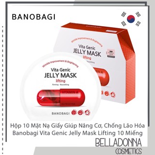 [CHÍNH HÃNG] Hộp 10 Mặt Nạ Giấy Giúp Nâng Cơ, Chống Lão Hóa Banobagi Vita Genic Jelly Mask Lifting 30ml x 10 Miếng