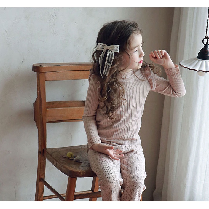 ÁO THUN TAY DÀI PHỐI REN XUẤT HÀN BÉ GÁI