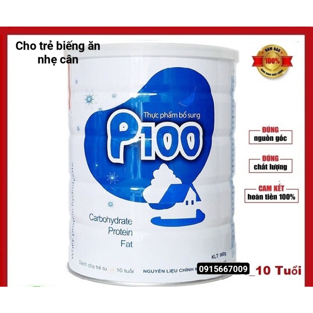 Sữa P100 dùng cho trẻ biếng ăn, thấp còi, gầy ốm.