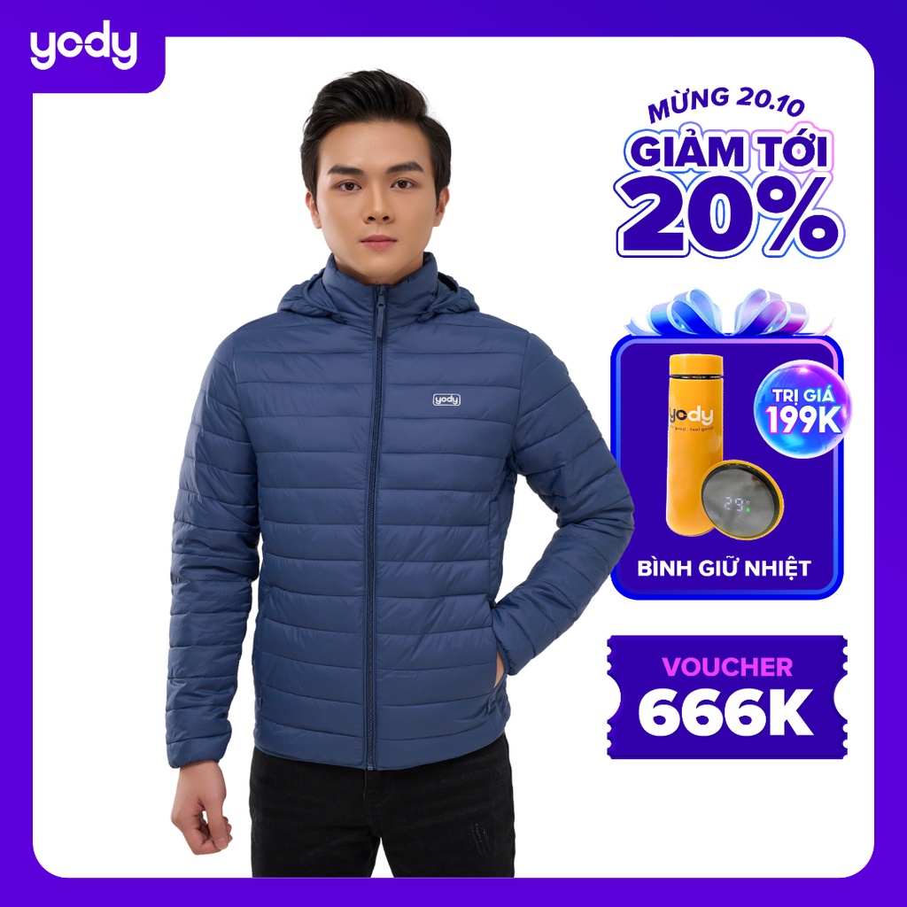 Áo Phao YODY Nam Có Mũ Siêu Nhẹ, Siêu Ám, Áo Khoác Nam Phao Béo Thời Trang PHM5001