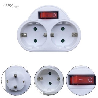 [ FAST SHIPPING ]2-way Switch Socket Double Socket EU Flame Retardant Multiple Plug White