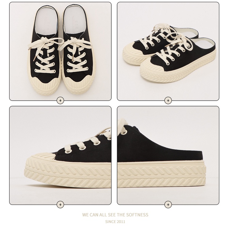 Giày Thể Thao Vải Bạt Cổ Thấp Thời Trang Hàn Cho Nữ