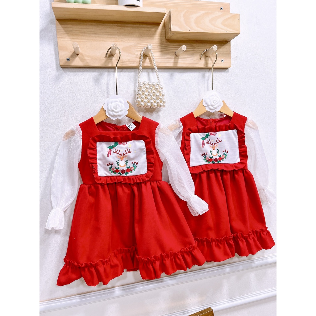 SALE VÁY BÉ GÁI MẶC TẾT NOEL ĐỀU ĐẸP SIZE 10-18KG(VNOEL)