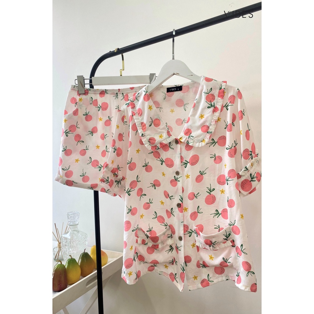 [Out of stock] VIBES Đồ bộ Pijama ngắn Ora Pink Py Set