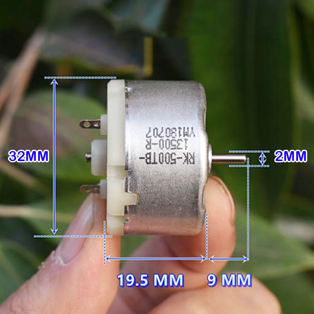 Động Cơ Chổi Than Mini RS500TB DC Đường Kính 6V-12V 32mm 5600RPM Cho Robot Quét Nhà Thông Minh