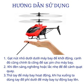 Máy bay trực thăng, có đèn Led, chạy pin, dùng sặc, bay lên, bay xuống, Máy bay trực thăng cảm ứng tay