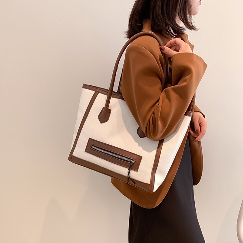 Túi Đeo Vai Vải canvas Cỡ Lớn Thiết Kế Đơn Giản Cá Tính Cho Nữ