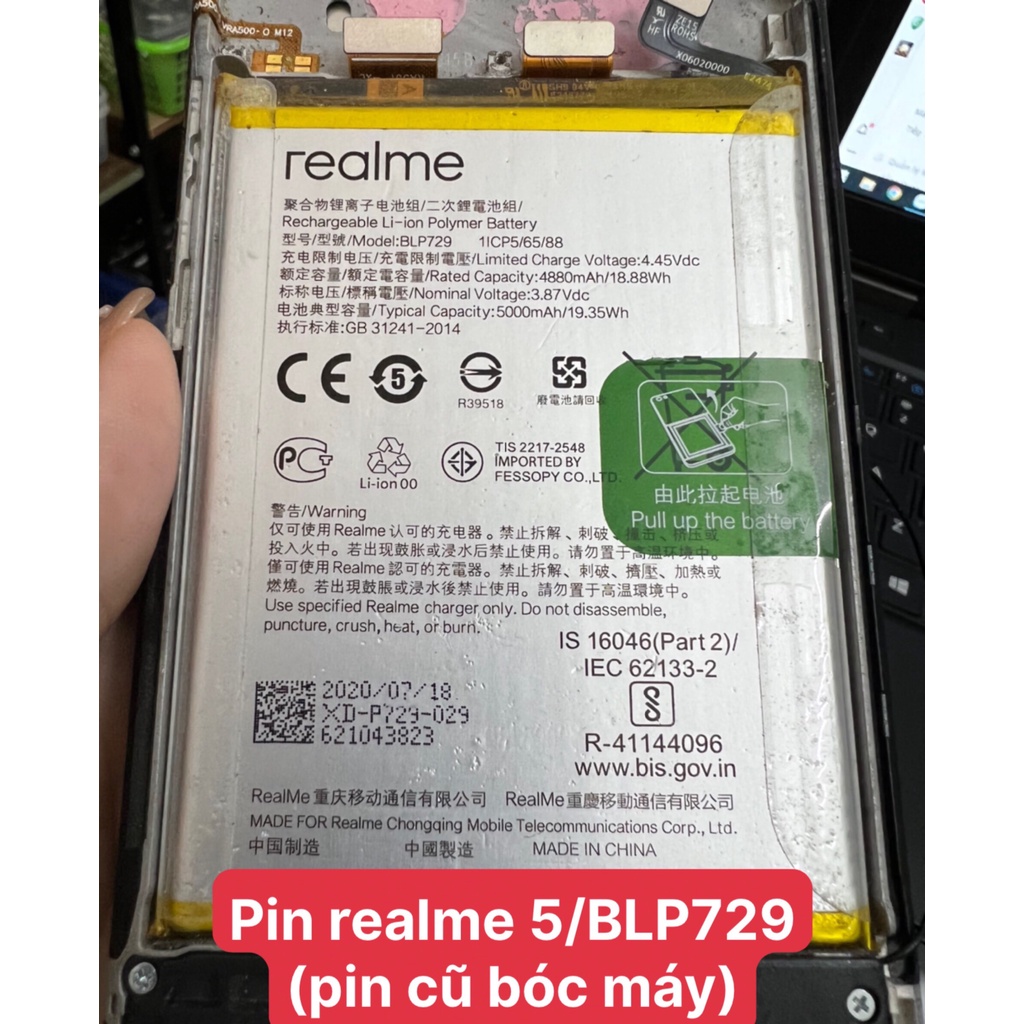 PIN REALME BLP729 / REALME C20 / REALME 5 / REALME 5I / REALME C3 / REALME C3I / REALME C11