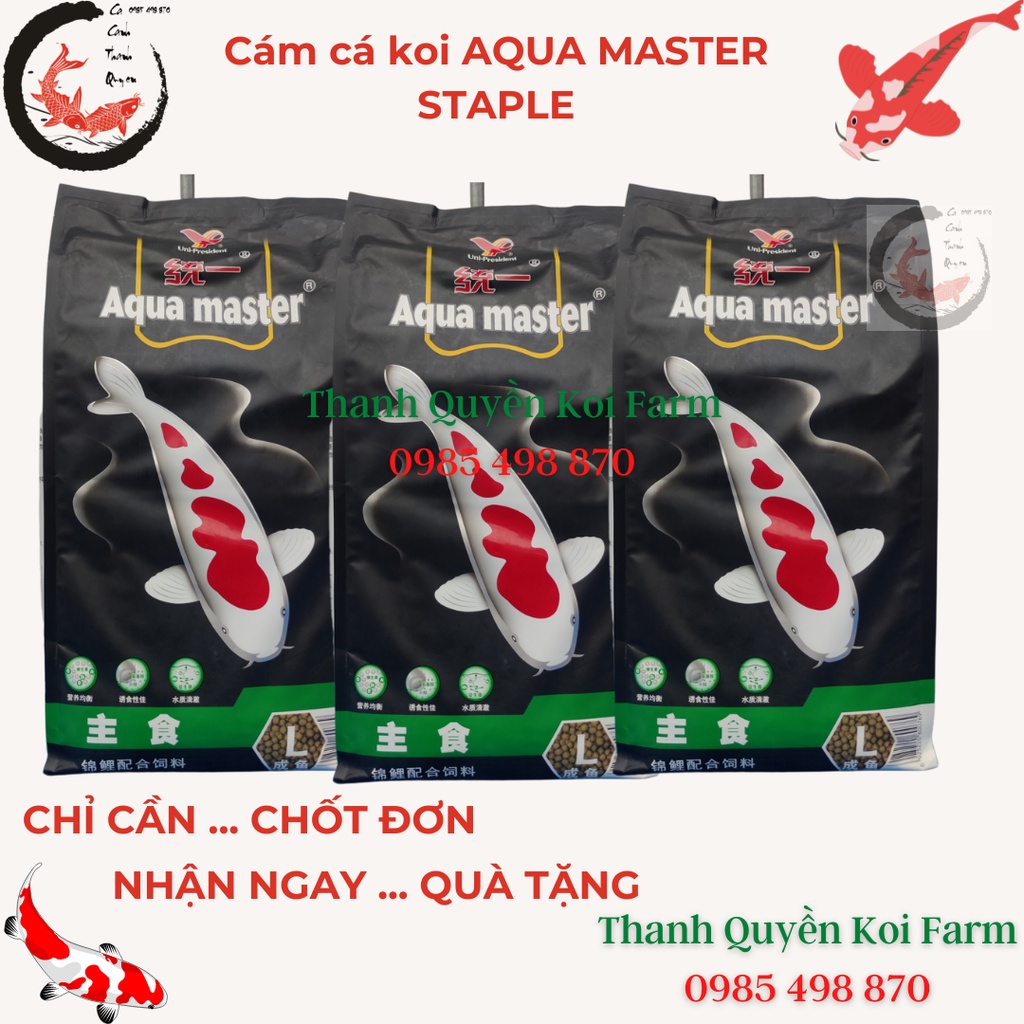 Cám Cá Koi Thức Ăn Cá Koi cân bằng AQUAMASTER STAPLE bao 5kg