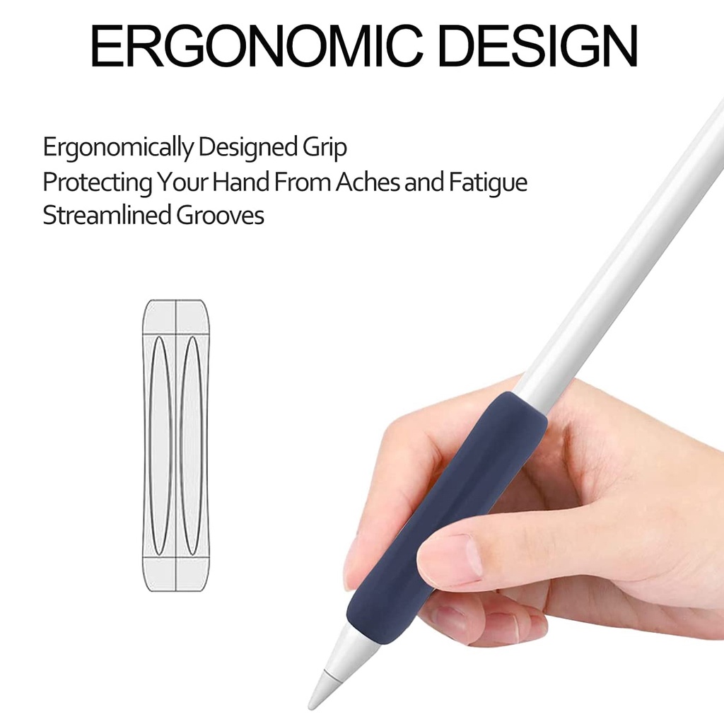 Set 3 vỏ cầm bút gel silica chống trượt cho Pencil 1 Pencil 2 Silicone Case Grip Holder