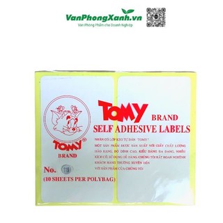 Giấy decan, nhãn dán Tomy A5 các số