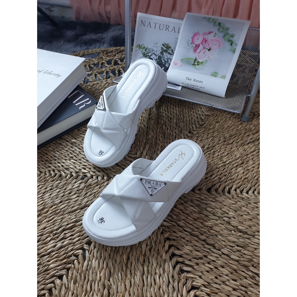 Dép Đế Xuồng Nữ Quai Ngang Chéo Siêu Hot Dép Đế Cao 5 Phân