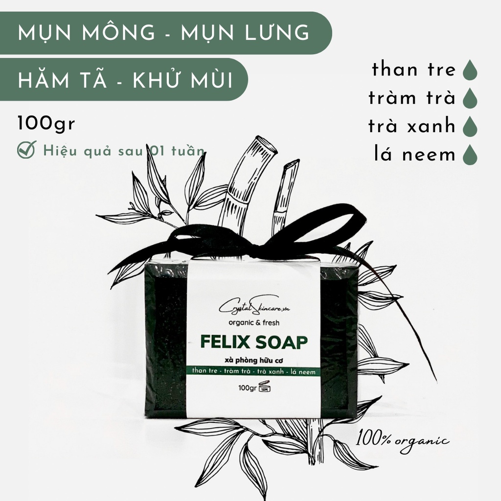 FELIX SOAP - xà phòng hữu cơ cho mụn mông, thâm, viêm lỗ chân lông handmade