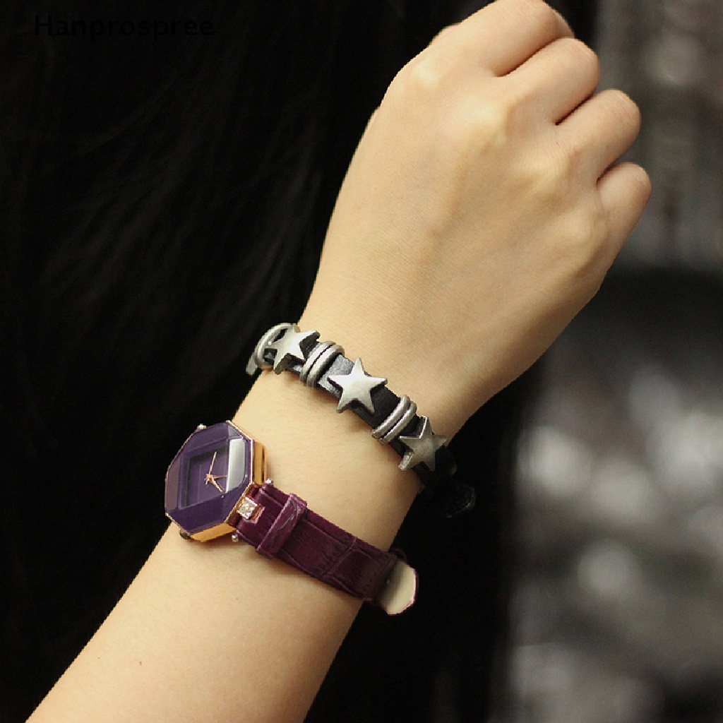 Hanprospree > Vòng Tay Da Giả Đính Đinh Tán Bằng Hợp Kim Có Thể Điều Chỉnh Phong Cách Punk Cổ Điển Cho Nam Và Nữ