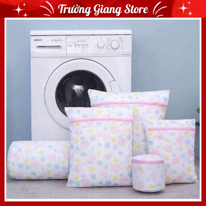 Sét 5 Túi Lưới Giặt HOA VĂN Đồ Bảo Vệ Quần Áo Tiện Dụng