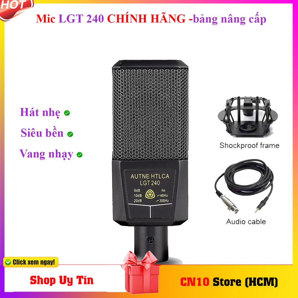 Bộ mic thu âm livestream karaoke trên điện thoại Soundcard K300 micro LGT240 lọc tạp âm tốt