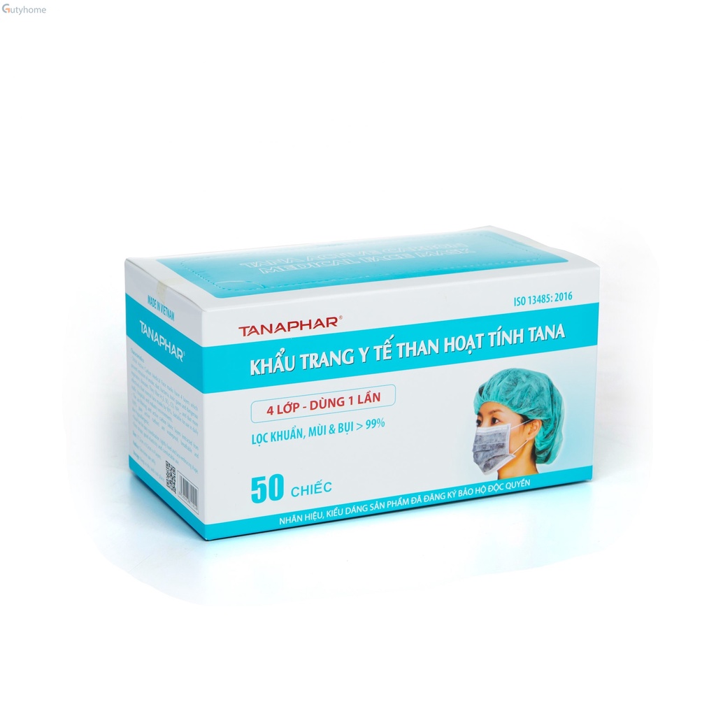 Khẩu trang y tế 4 lớp TANAPHAR Hộp 50 chiếc