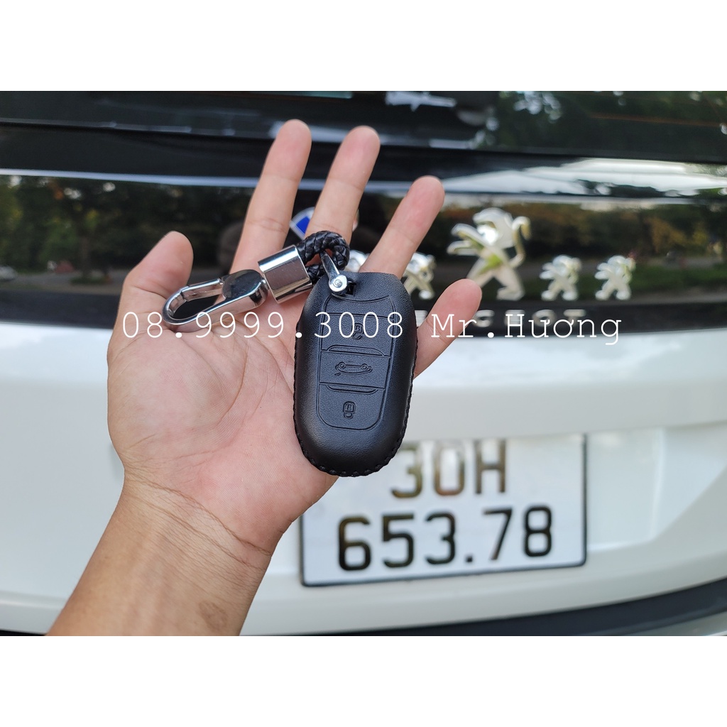 Bao da chìa khoá peugeot, ốp bảo vệ chìa khoá da cao cấp peugeot new