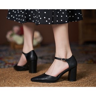 Giày Gót Vuông Hở eo Big Size_ Hàng Có Sẵn (Size 40➡️43)