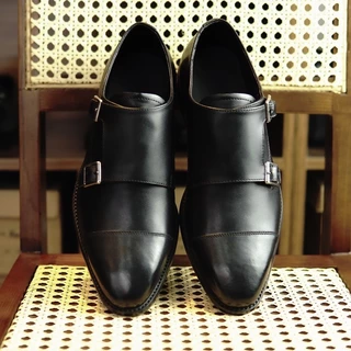 Giày lười tây nam Double Monkstrap cao cấp đế phíp da bò thật bảo hành 1 năm - Mã T15