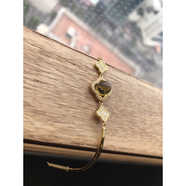 Lắc tay và mặt dây bạc 925 đính hổ phách xanh thiên nhiên