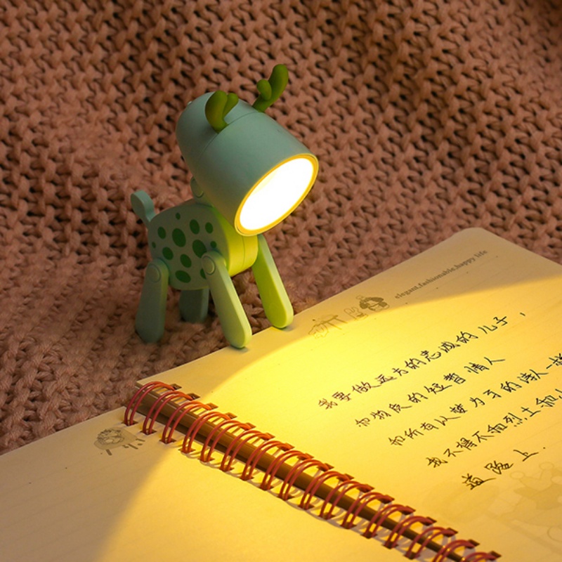 Đèn LED Đọc Sách Mini Hình Động Vật Hoạt Hình Sáng Tạo Có Thể Gập Lại Sử Dụng Pin