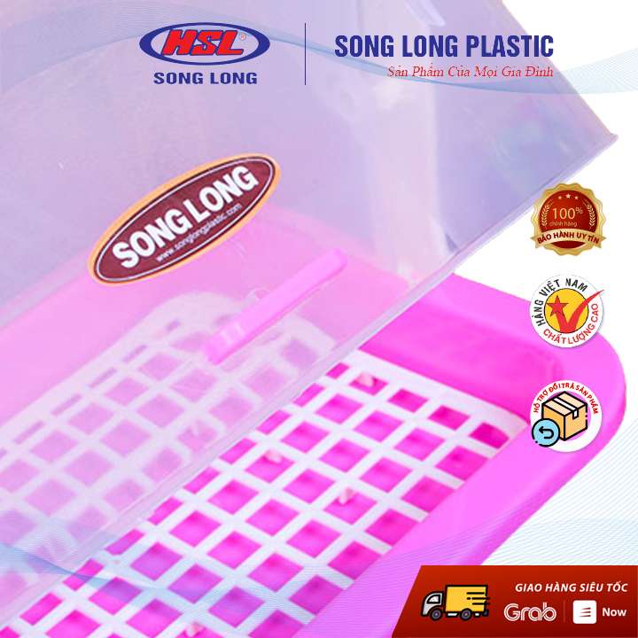 Giỏ úp cốc, bình sữa có nắp CỠ ĐẠI Song Long Plastic - 2404-màu giao ngẫu nhiên