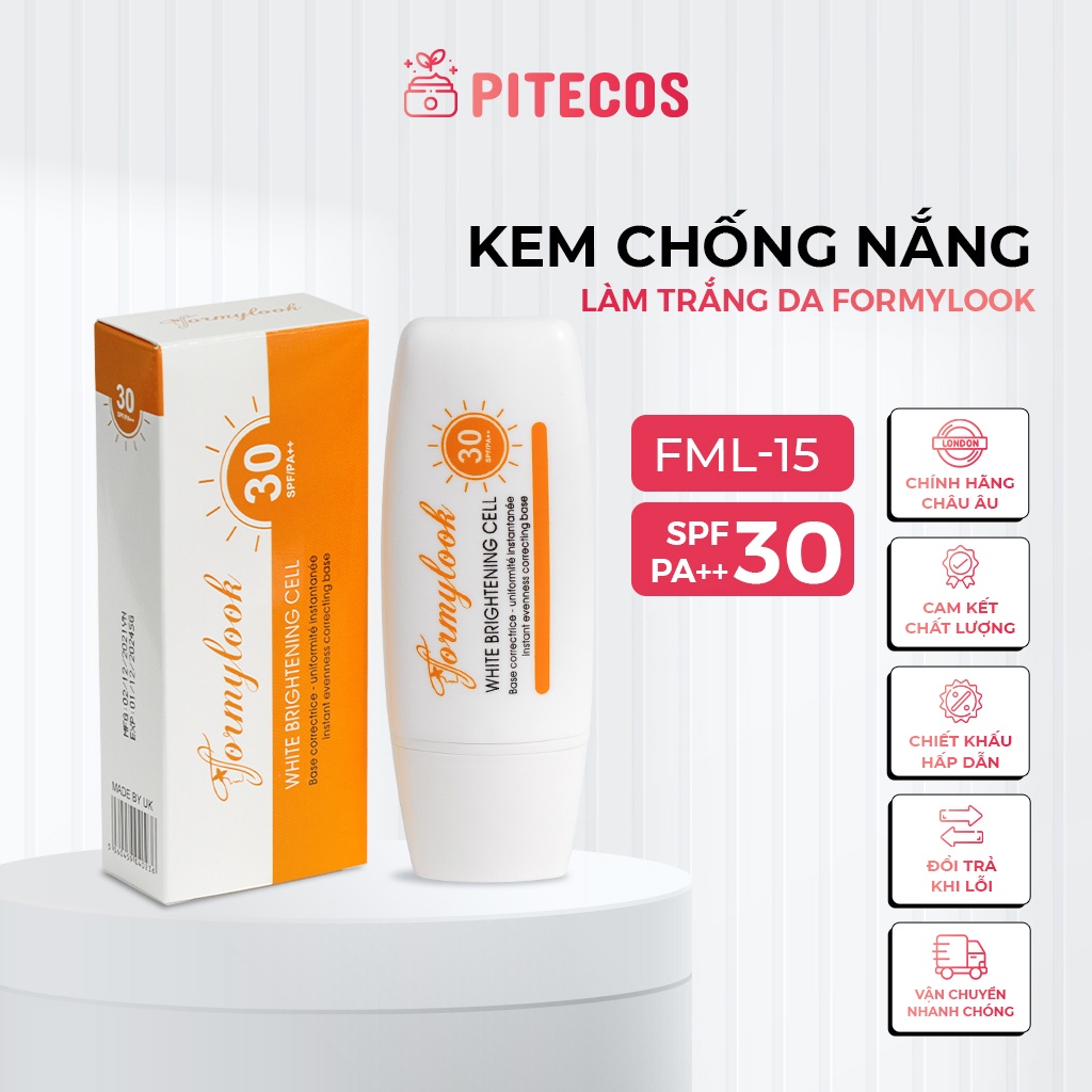 Kem chống nắng nâng tone FML-15 - Kem chống nắng vật lý dưỡng trắng da thương hiệu châu Âu Formylook
