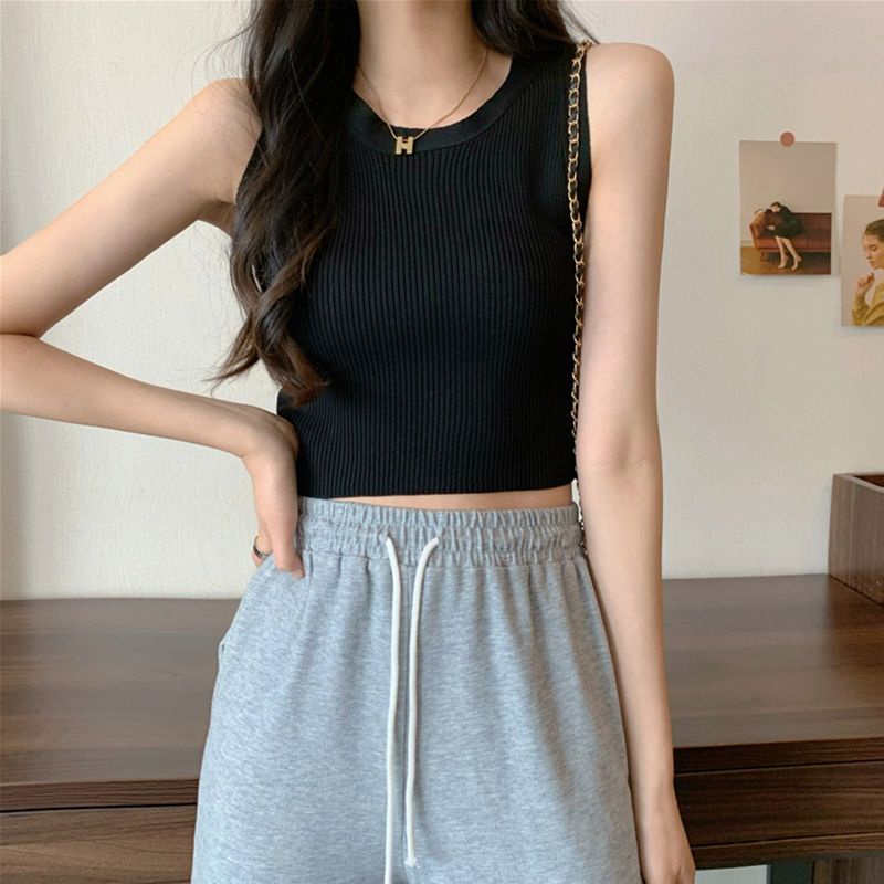 Áo Dệt Kim Hai Dây Màu Xanh Lá Thời Trang Cho Nữ