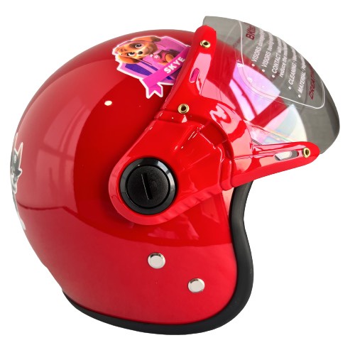 Mũ bảo hiểm trẻ em trùm 3/4 đầu dành cho bé từ 4 đến 8 tuổi - BKtec - BK32 - Đỏ đội chó cứu hộ - Vòng đầu 50-52cm