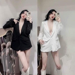 Áo khoát vét sáng trọng trắng