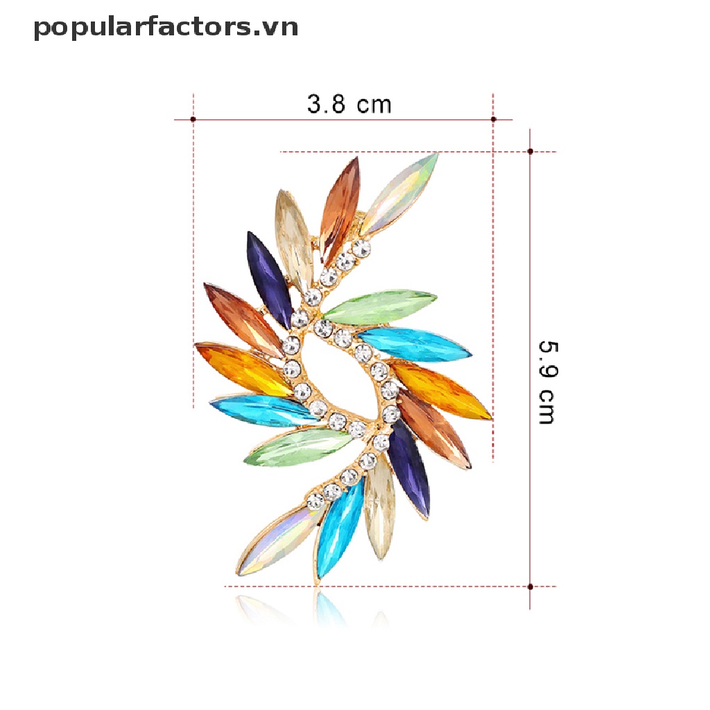 Ghim Cài Áo Đính Đá Pha Lê Nhiều Màu Thời Trang Cho Nữ