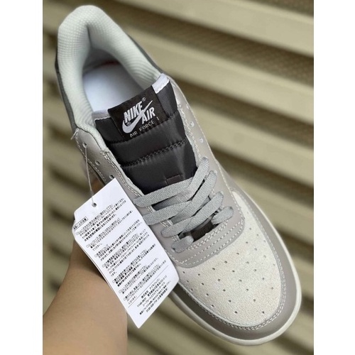 Giày thể thao tăng chiều cao air force 1 xám da lộn phiên bản cao cấp giày Sneaker af1 smoke grey xám